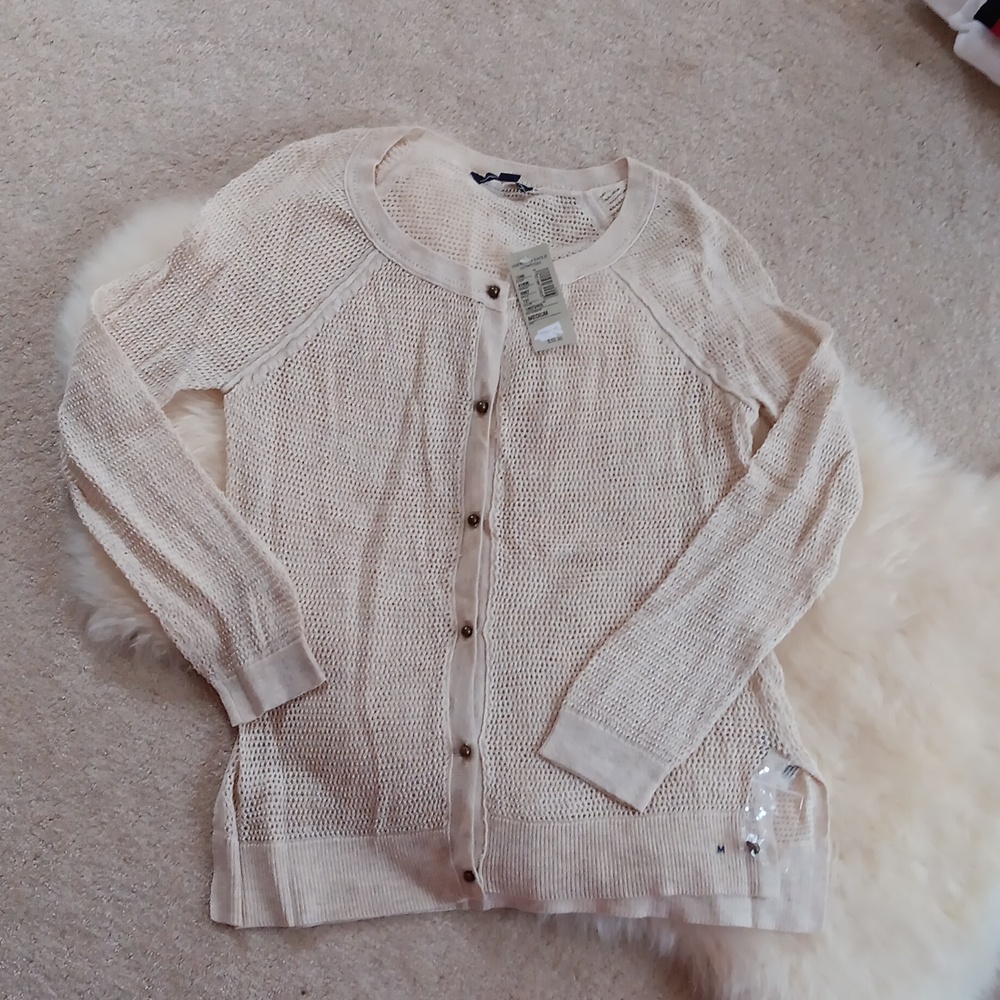 American Eagle Outfitters Light Tan Knit Cardigan